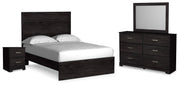 Ashley Furniture Belachime bedroom set with a stylish bed frame, matching nightstands, and dresser in a modern design.