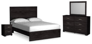 Ashley Furniture Belachime bedroom set with a modern bed frame, matching nightstands, and a stylish dresser in a cozy bedroom.