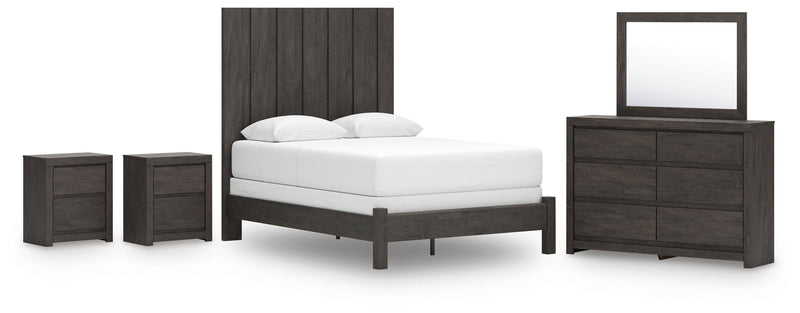 Ashley Furniture Fraluna bedroom set featuring a stylish bed frame, matching nightstands, and elegant bedroom decor.
