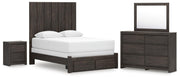 Ashley Furniture Fraluna bedroom set with a modern bed frame, matching nightstands, and coordinated bedroom furniture in a stylish design.