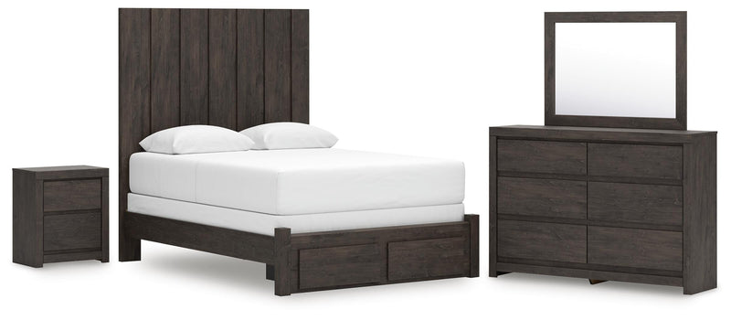 Ashley Furniture Fraluna bedroom set with a modern bed frame, matching nightstands, and coordinated bedroom furniture in a stylish design.