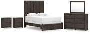 Ashley Furniture Fraluna bedroom set with a modern bed frame, matching nightstands, and elegant bedroom furniture in a stylish room setting.