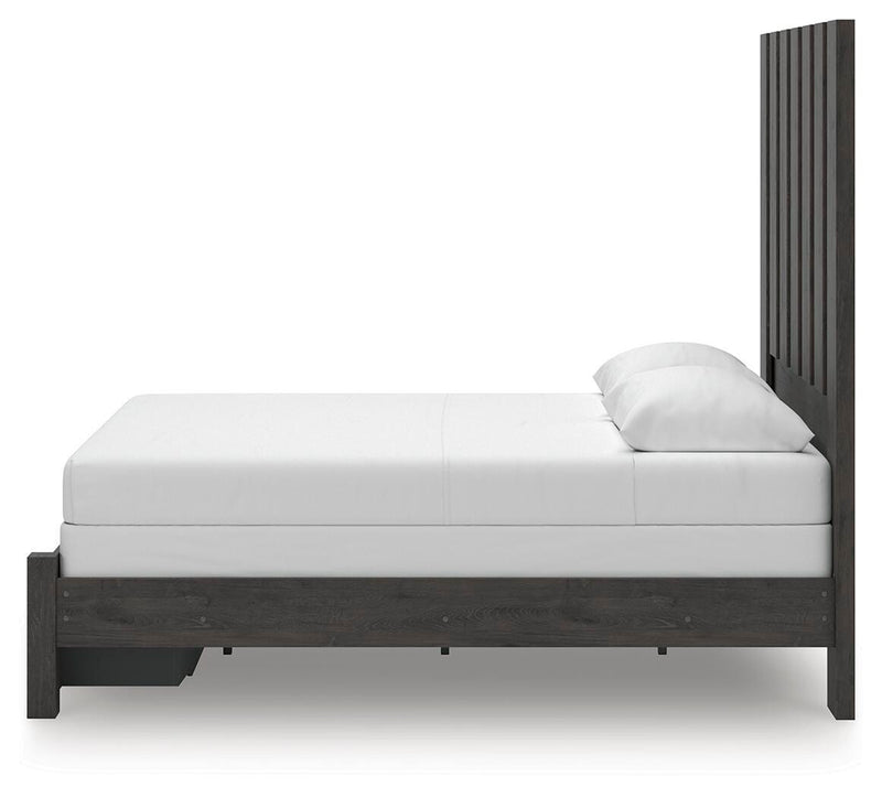 Ashley Furniture Fraluna bedroom set with a modern bed frame, matching nightstands, and a stylish bedroom decor arrangement.
