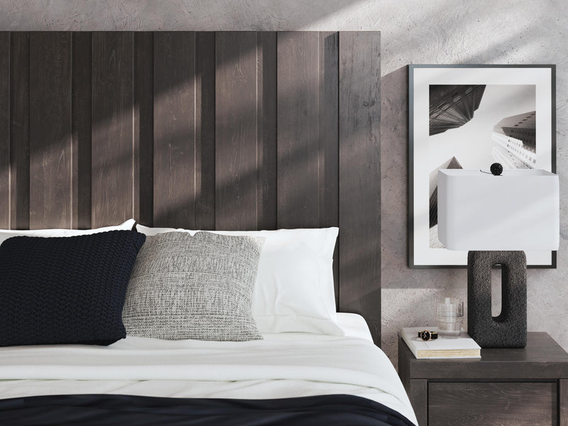 Ashley Furniture Fraluna bedroom set with a modern bed frame, matching nightstands, and coordinated bedroom furniture.