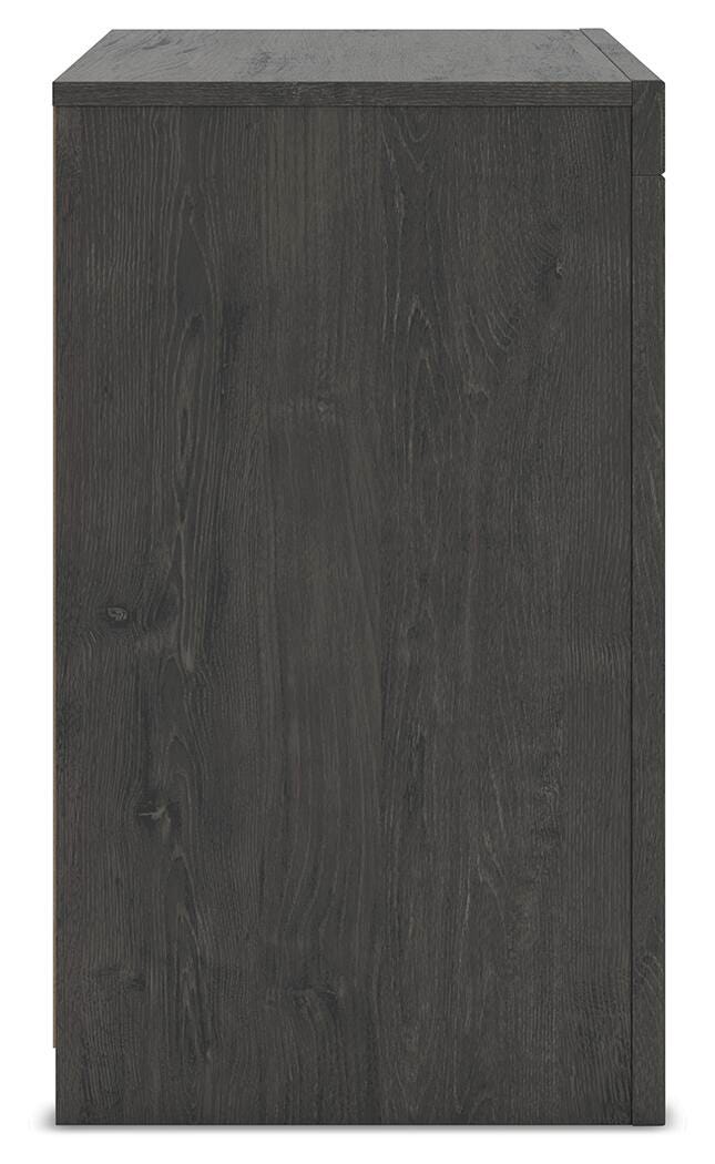 Ashley Furniture Fraluna bedroom set featuring a modern bed frame, nightstands, and matching dresser in a stylish bedroom scene.