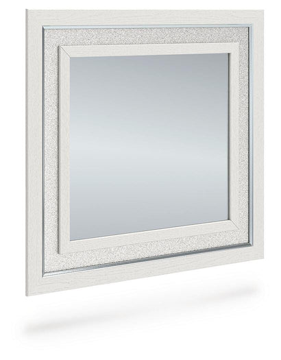 Ashley Furniture Zuraleus bedroom mirror, angled view showing sleek frame and reflective surface for modern bedroom decor.