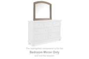 Ashley Furniture Lettner bedroom mirror with a sleek rectangular design and a polished wood frame.