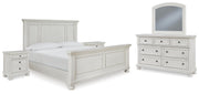 Ashley Furniture Robbinsdale bedroom set including a bed frame, nightstands, and dresser with modern design and warm wood finish.