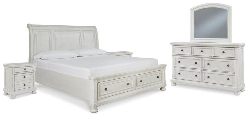 Ashley Furniture Robbinsdale bedroom set featuring a stylish bed frame, matching nightstands, and coordinated bedroom furniture.