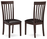 Ashley Furniture Hammis Dining Chair with upholstered seat and wooden legs, shown in a warm brown finish.