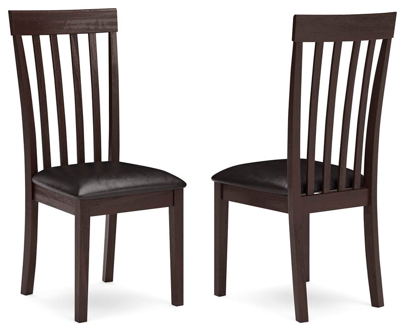 Ashley Furniture Hammis Dining Chair with upholstered seat and wooden legs, shown in a warm brown finish.