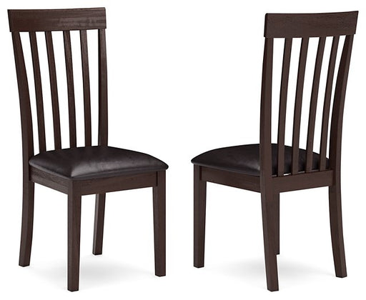 Ashley Furniture Hammis Dining Chair with upholstered seat and wooden legs, shown in a warm brown finish.