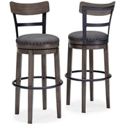 Ashley Furniture Caitbrook bar height barstool with wooden legs and cushioned seat, perfect for kitchen or bar area.