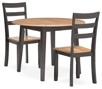 Ashley Furniture Gesthaven dining room set with a wooden table and six matching chairs in a contemporary design.