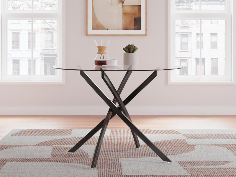 Ashley Furniture Pharwynn dining table with a sleek wood finish and sturdy legs, perfect for modern dining rooms.