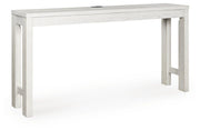 Ashley Furniture Robbinsdale counter height dining table with 3 matching barstools, showcasing wood finish and modern design.