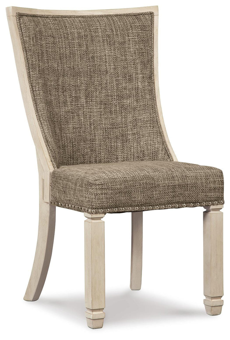Ashley Furniture Bolanburg dining room set with a wooden table and six matching chairs, modern design for a stylish dining space.