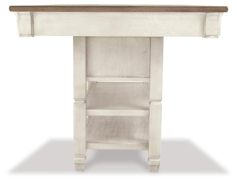 Ashley Furniture Bolanburg dining room set with a rectangular table and upholstered chairs, ideal for a modern dining space.