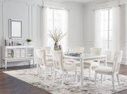 Ashley Furniture Chalanna dining room set with a wooden table and matching chairs, modern design for elegant dining spaces.
