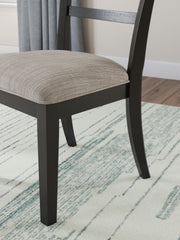 Ashley Furniture Greddinton dining room set with a wooden table and matching chairs, detailed view of the elegant dining furniture.