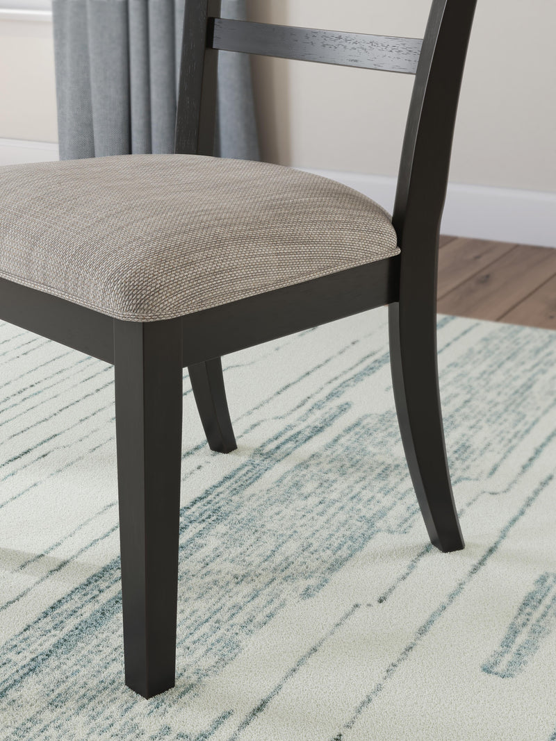 Ashley Furniture Greddinton dining room set with a wooden table and matching chairs, detailed view of the elegant dining furniture.