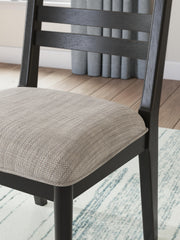 Ashley Furniture Greddinton dining room set with a wooden table and matching chairs, detailed close-up of the elegant dining furniture.