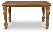 Ashley Furniture Greddinton dining room set with a wooden table and six upholstered chairs, shown from a head-on angle.