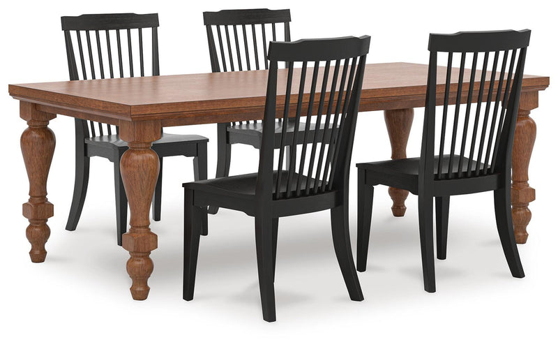 Ashley Furniture Greddinton dining room set with a wooden table and matching chairs, showcased in a modern dining space.