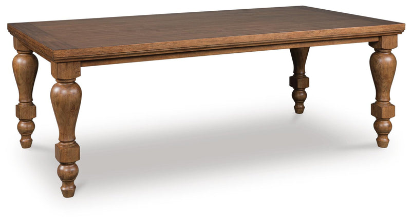 Ashley Furniture Greddinton dining room set featuring a rectangular table with six upholstered chairs, shown from an angled perspective.