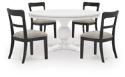 Ashley Furniture Greddinton dining room set with wooden table and six upholstered chairs, modern design for dining space.