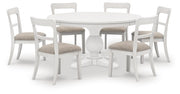 Ashley Furniture Greddinton dining room set with a wooden table and matching chairs in a modern dining space.