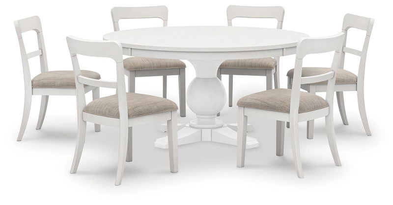 Ashley Furniture Greddinton dining room set with a wooden table and matching chairs in a modern dining space.
