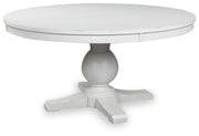 Ashley Furniture Greddinton dining room set with a wooden table and matching chairs, viewed from an angled perspective.