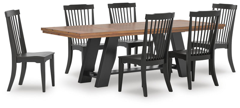 Ashley Furniture Greddinton dining room set with a wooden table and matching chairs in a contemporary design.