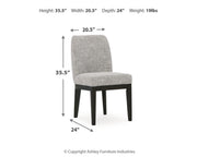 Ashley Furniture Burkhaus dining room set with a wooden table and six upholstered chairs, elegant and modern for dining spaces.