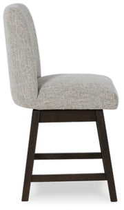 Ashley Furniture Burkhaus dining room set with a wooden table and matching chairs, shown in a modern dining room setting.