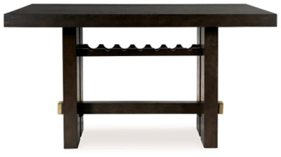 Ashley Furniture Burkhaus dining room set with a table and chairs, showcasing a modern design in natural wood finish.