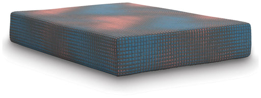 Ashley Furniture 13-inch hybrid hot buy mattress shown from an angled side view, highlighting its plush surface and supportive structure.