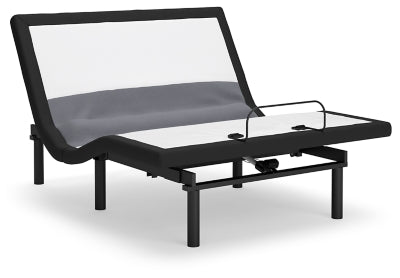 Adjustable Ashley Furniture base with lumbar support and integrated audio, featuring a full head and foot adjustable design.