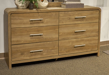 Ashley Furniture Gramburg dresser with matching mirror, wood finish, and modern design, showing the dresser's drawers and mirror frame.