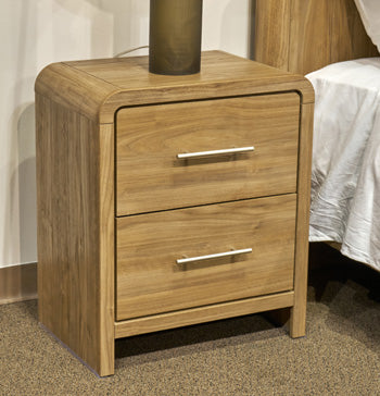 Ashley Furniture Gramburg nightstand with a closed drawer and sleek wood finish, ideal for bedroom storage and decor.