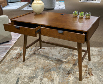 Open Ashley Furniture Lyncott 46-inch home office desk with a spacious surface and modern design for workspace comfort.
