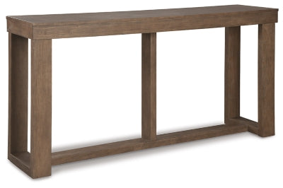 Ashley Furniture Cariton sofa table with sleek design, shown from an angled view, featuring a smooth surface and modern style.