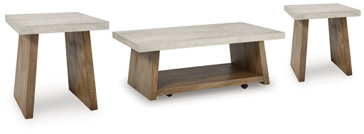 Ashley Furniture Brendalhouse stationary occasional table set with two wooden tables featuring a dark finish and sleek design.