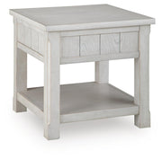 Ashley Furniture Robbinsdale End Table with dark wood finish and modern design, featuring a smooth surface and sturdy legs.