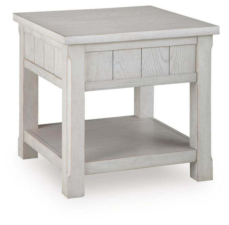 Ashley Furniture Robbinsdale End Table with dark wood finish and modern design, featuring a smooth surface and sturdy legs.