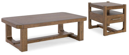 Ashley Furniture Cabalynn occasional table set with two matching tables featuring wood finish and modern design.