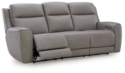 Ashley Furniture 5Z-Comfort Power Reclining Sofa shown from an angle with open reclining seats and plush cushions.