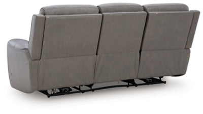 Ashley Furniture 5Z-Comfort Power Reclining Sofa with plush upholstery and reclining seats, shown from the back view.