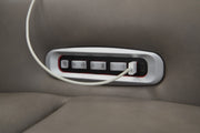 Ashley Furniture 5Z-Comfort Power Reclining Sofa showing close-up of USB charging port and plush fabric details